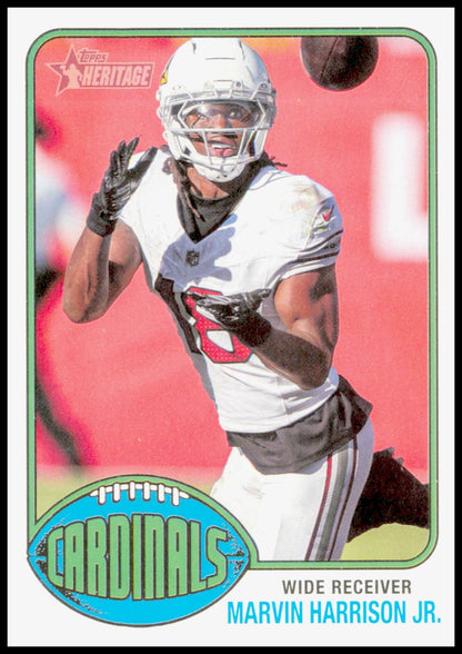 2026 Topps Heritage Marvin Harrison Jr. Card Arizona Cardinals