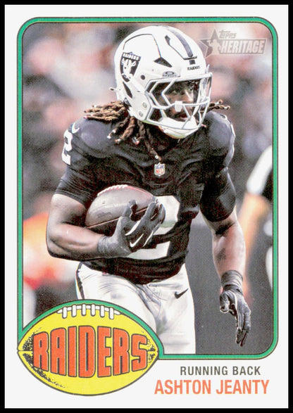 2026 Topps Heritage Ashton Jeanty Card Las Vegas Raiders