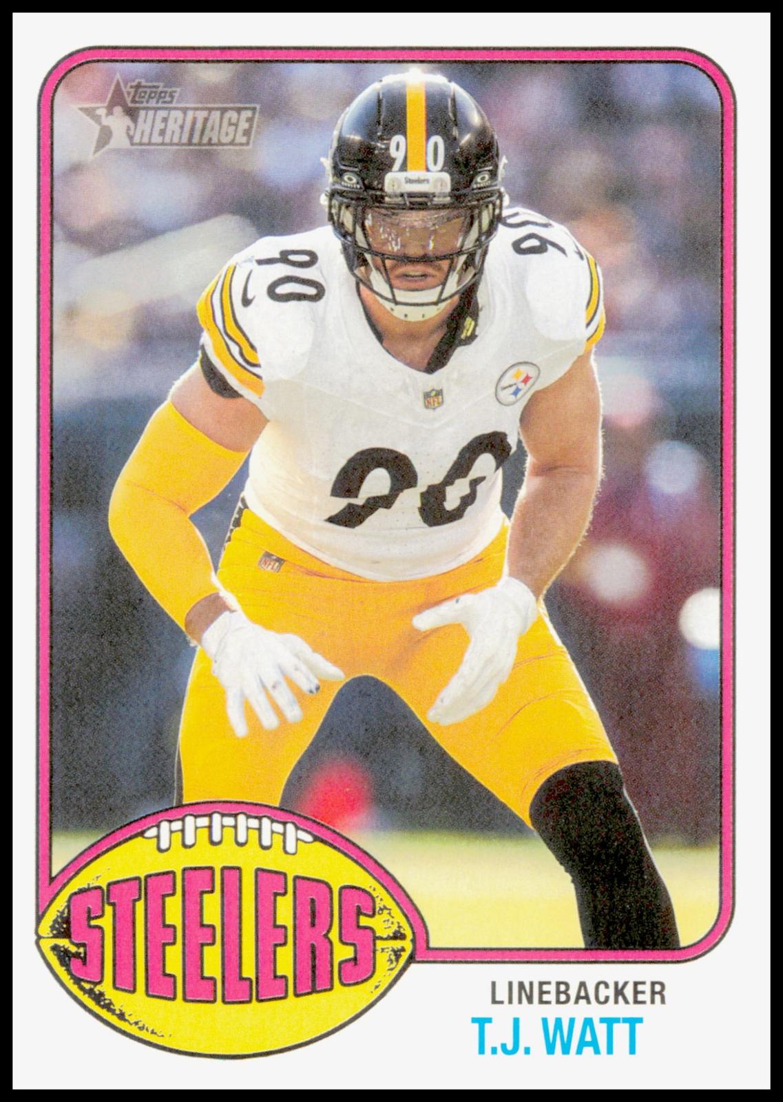 2026 Topps Heritage T.J. Watt Card Pittsburgh Steelers