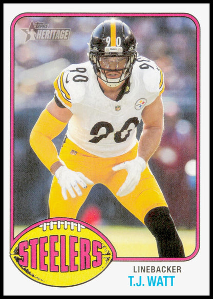 2026 Topps Heritage T.J. Watt Card Pittsburgh Steelers