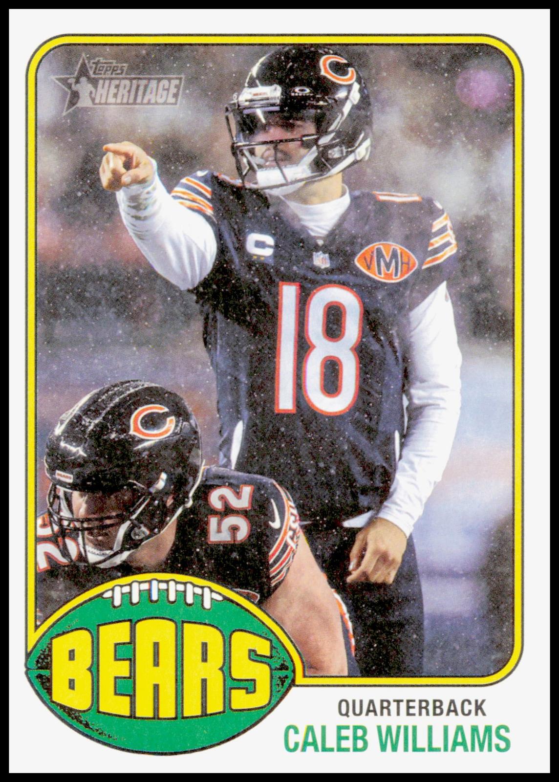 2026 Topps Heritage Caleb Williams Card Chicago Bears