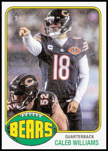 2026 Topps Heritage Caleb Williams Card Chicago Bears