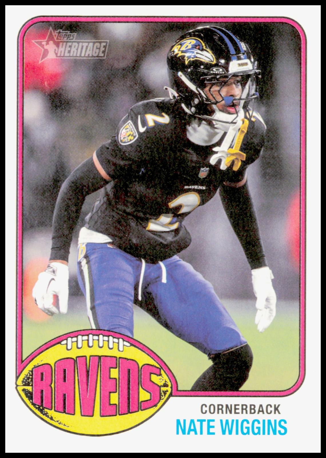 2026 Topps Heritage Nate Wiggins Card Baltimore Ravens