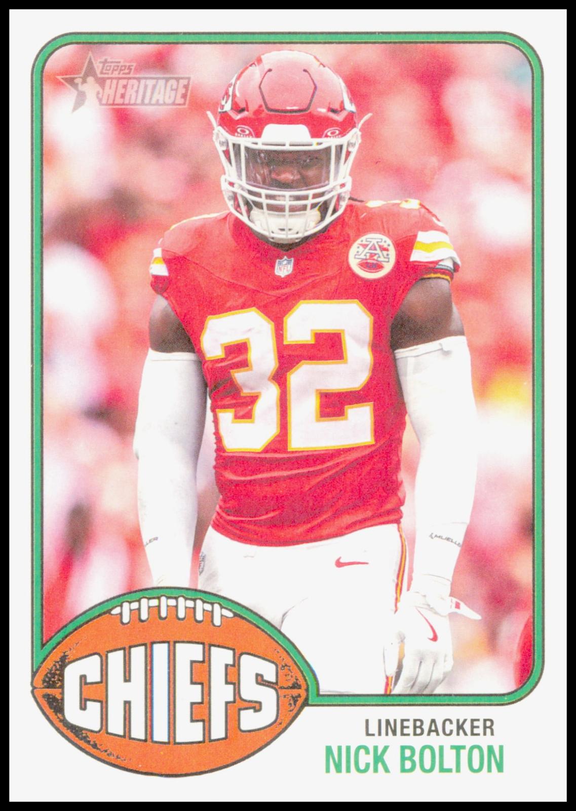 2026 Topps Heritage Nick Bolton Card Kansas City Chiefs