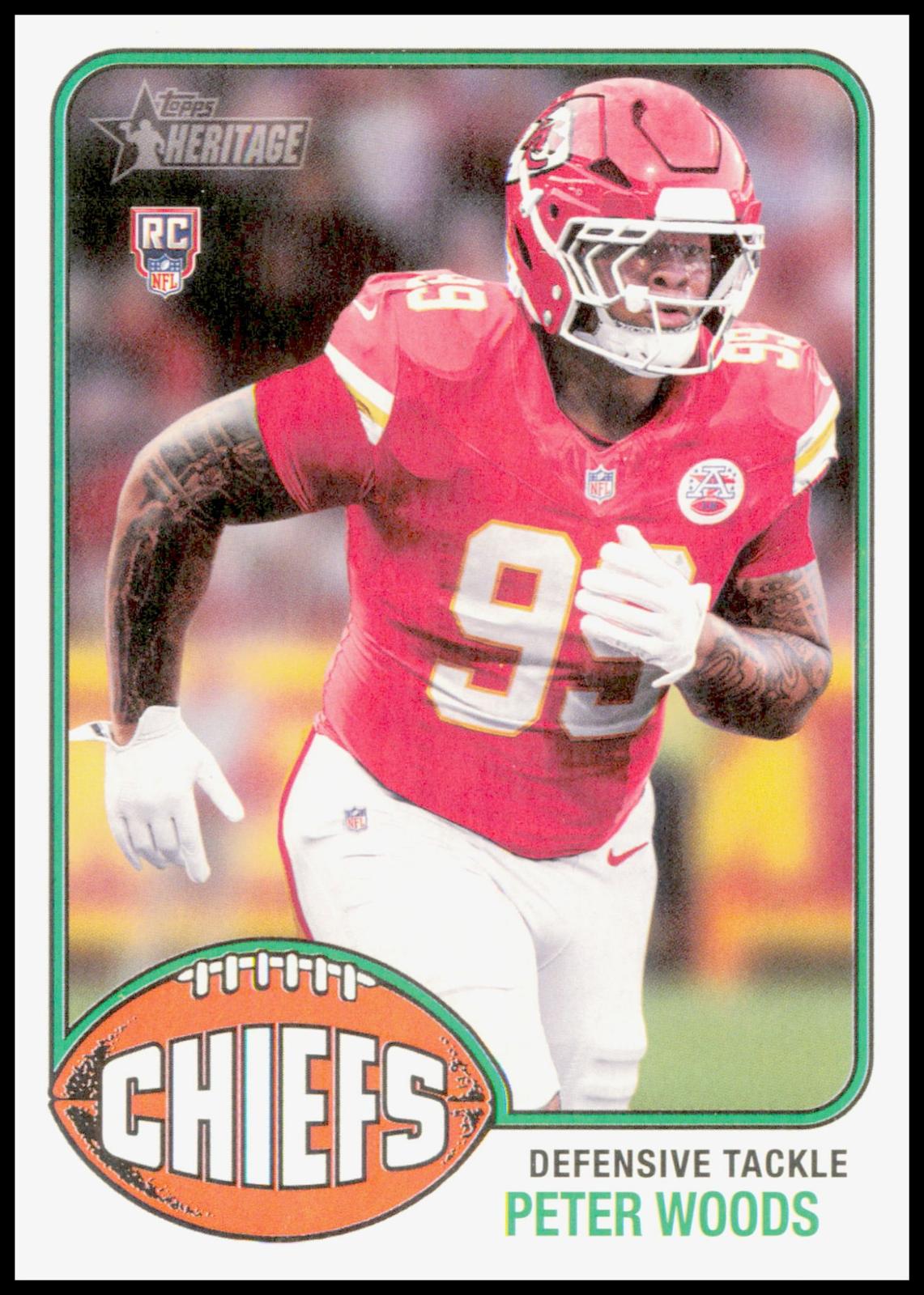 2026 Topps Heritage Peter Woods Card RC Kansas City Chiefs
