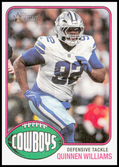 2026 Topps Heritage Quinnen Williams Card Dallas Cowboys