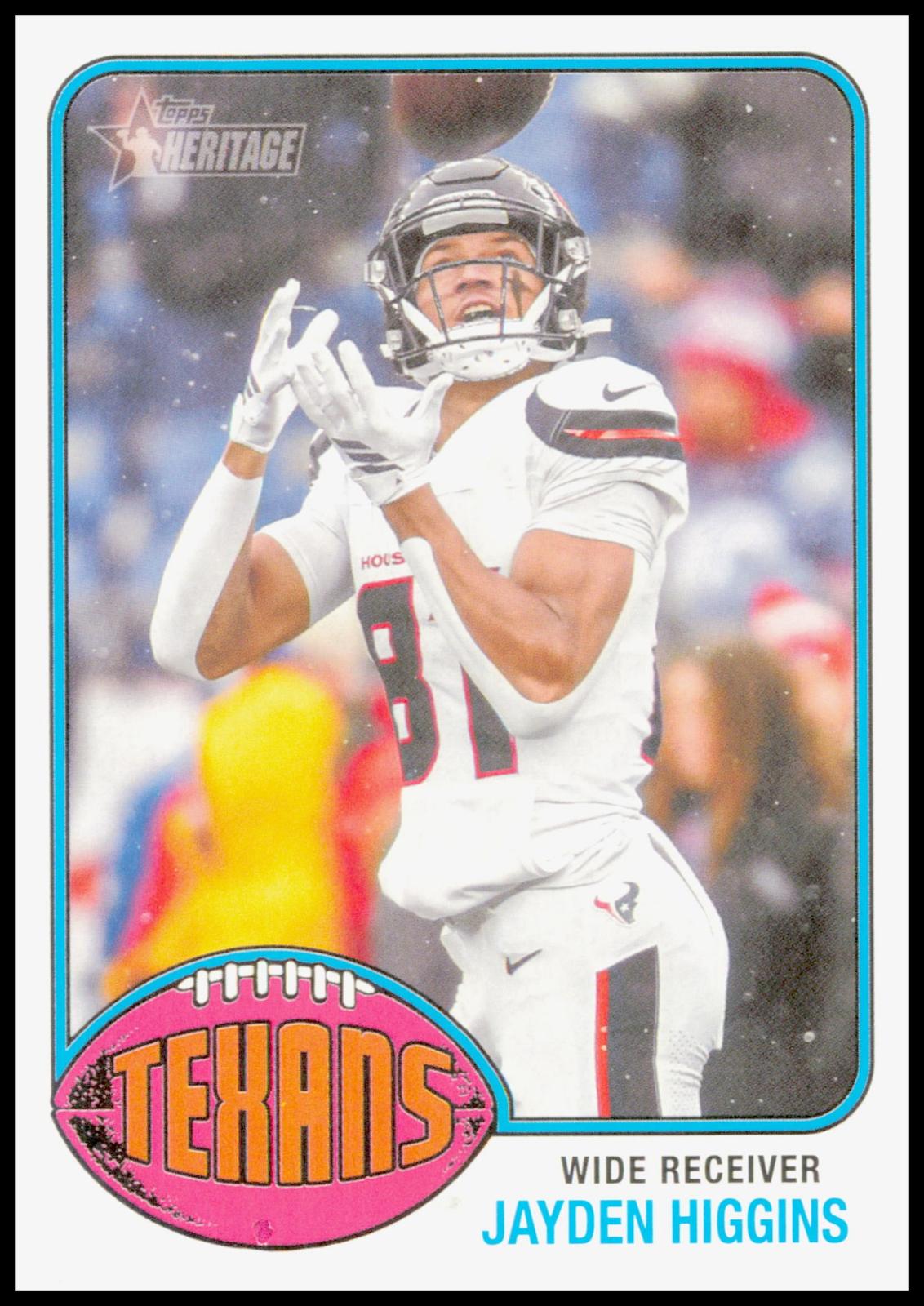 2026 Topps Heritage Jayden Higgins Card Houston Texans