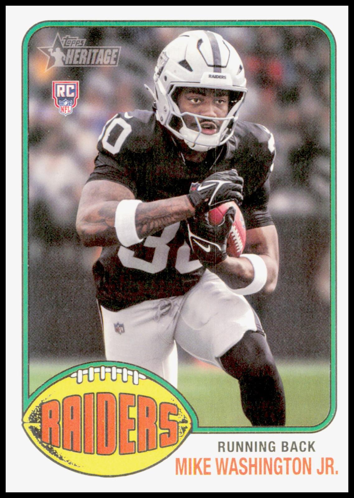 2026 Topps Heritage Mike Washington Jr. Card RC Las Vegas Raiders