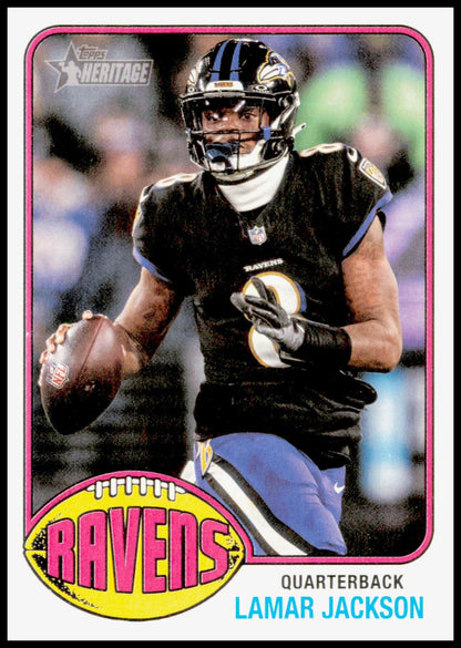 2026 Topps Heritage Lamar Jackson Card Baltimore Ravens