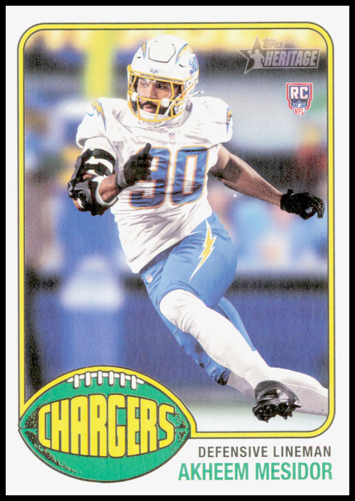 2026 Topps Heritage Akheem Mesidor Card RC Los Angeles Chargers