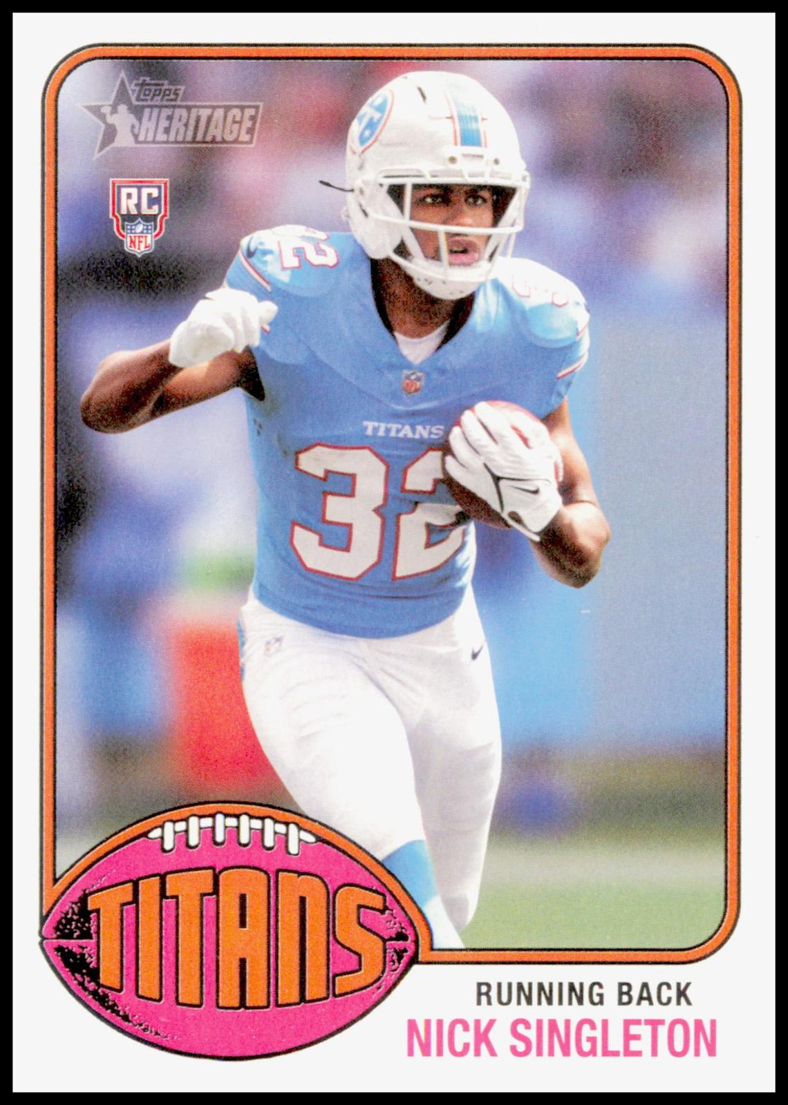 2026 Topps Heritage Nick Singleton Card RC Tennessee Titans