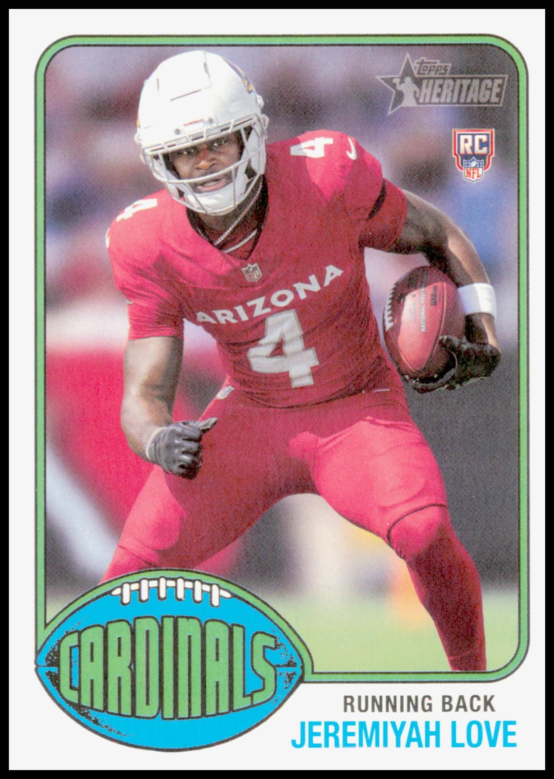 2026 Topps Heritage Jeremiyah Love Card RC Arizona Cardinals