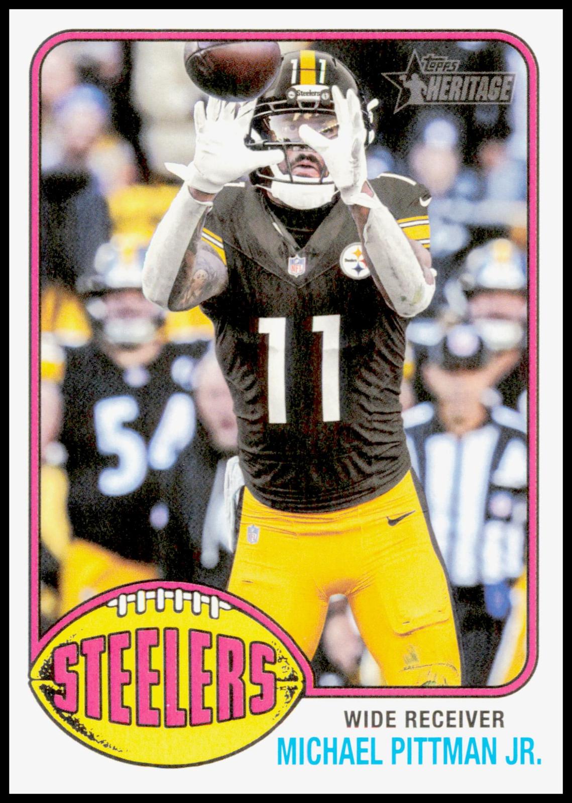 2026 Topps Heritage Michael Pittman Jr. Card Pittsburgh Steelers