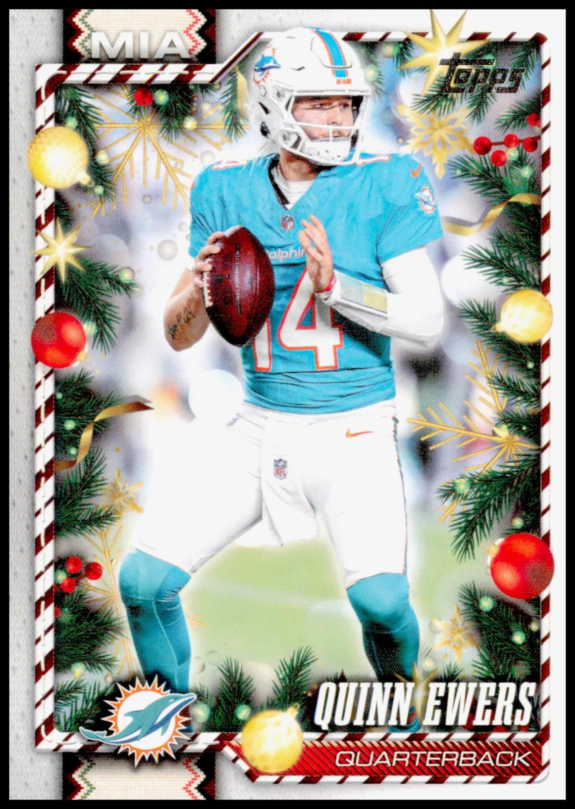 2026 Topps Holiday Quinn Ewers Card Miami Dolphins