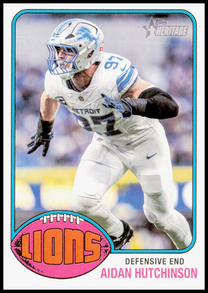 2026 Topps Heritage Aidan Hutchinson Card Detroit Lions