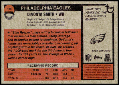 2026 Topps Heritage DeVonta Smith Card Philadelphia Eagles