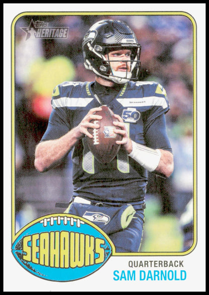 2026 Topps Heritage Sam Darnold Card Seattle Seahawks