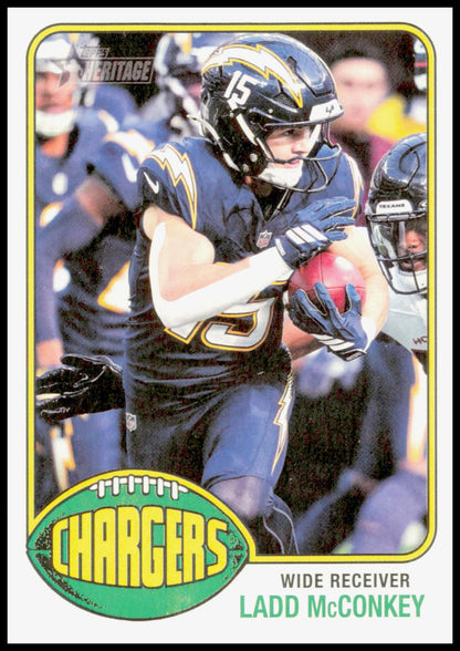 2026 Topps Heritage Ladd McConkey Card Los Angeles Chargers