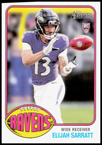 2026 Topps Heritage Elijah Sarratt Card RC Baltimore Ravens