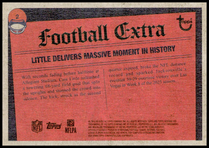 2026 Topps Heritage Cam Little Card Jacksonville Jaguars