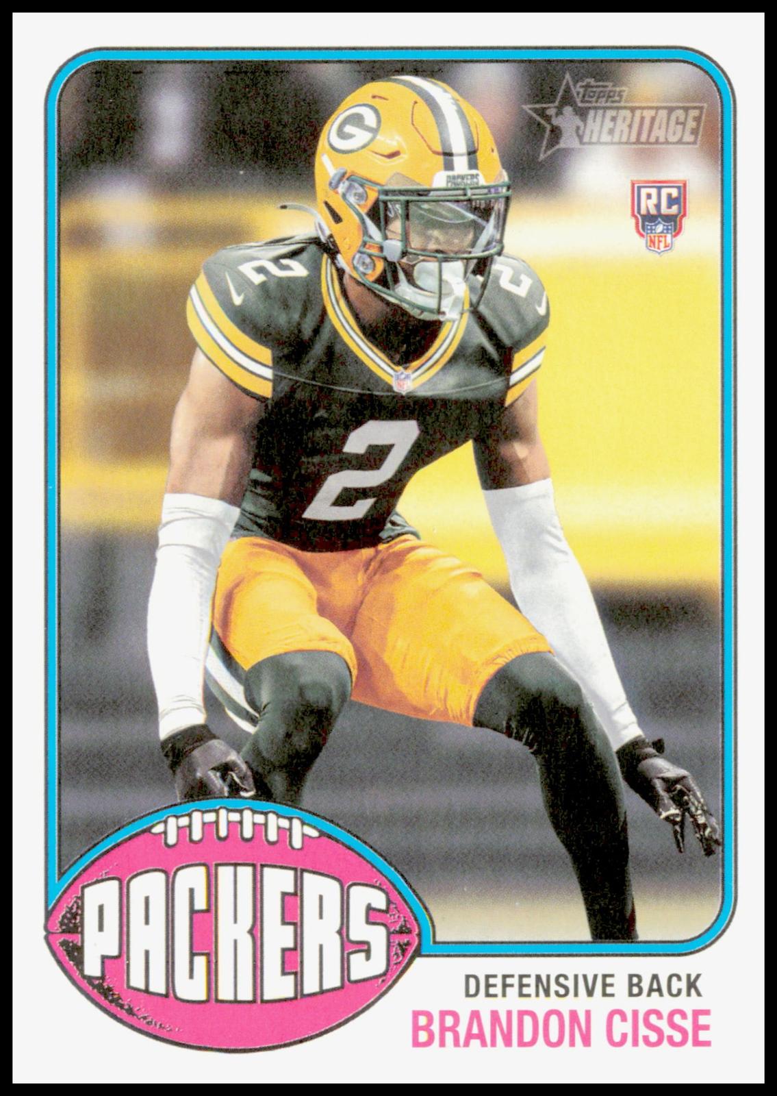 2026 Topps Heritage Brandon Cisse Card RC Green Bay Packers