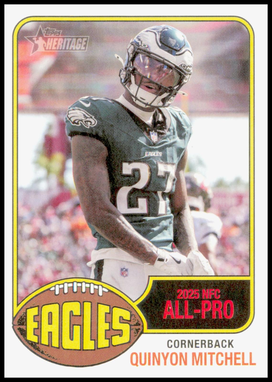 2026 Topps Heritage Quinyon Mitchell Card Philadelphia Eagles