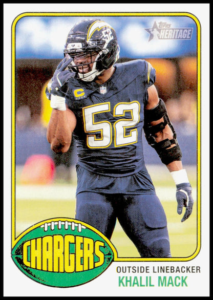 2026 Topps Heritage Khalil Mack Card Los Angeles Chargers