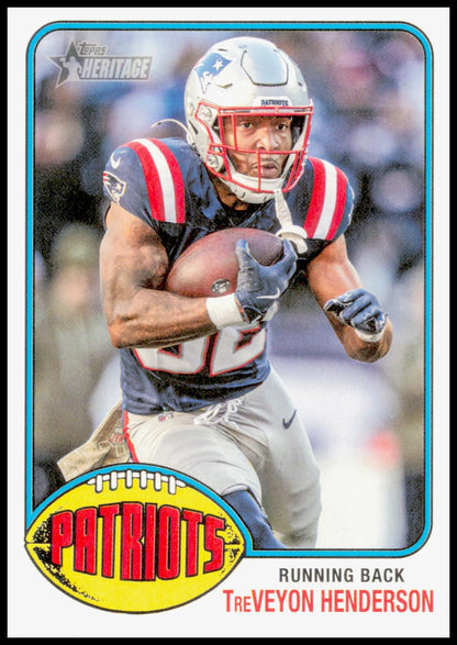 2026 Topps Heritage TreVeyon Henderson Card New England Patriots