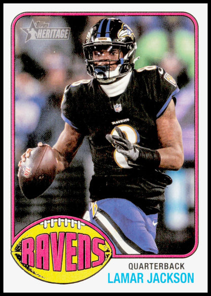 2026 Topps Heritage Lamar Jackson Card Baltimore Ravens