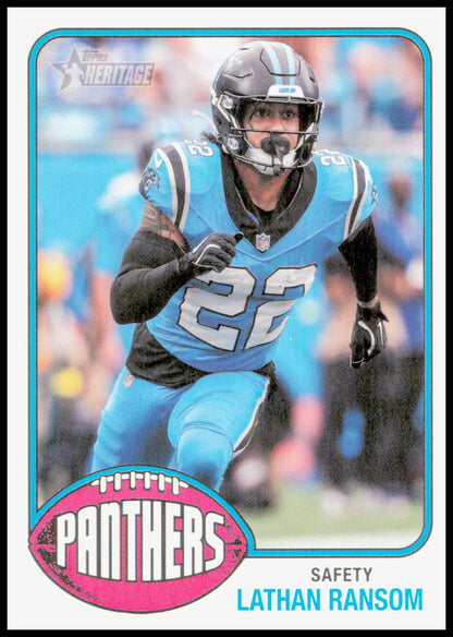 2026 Topps Heritage Lathan Ransom Card Carolina Panthers