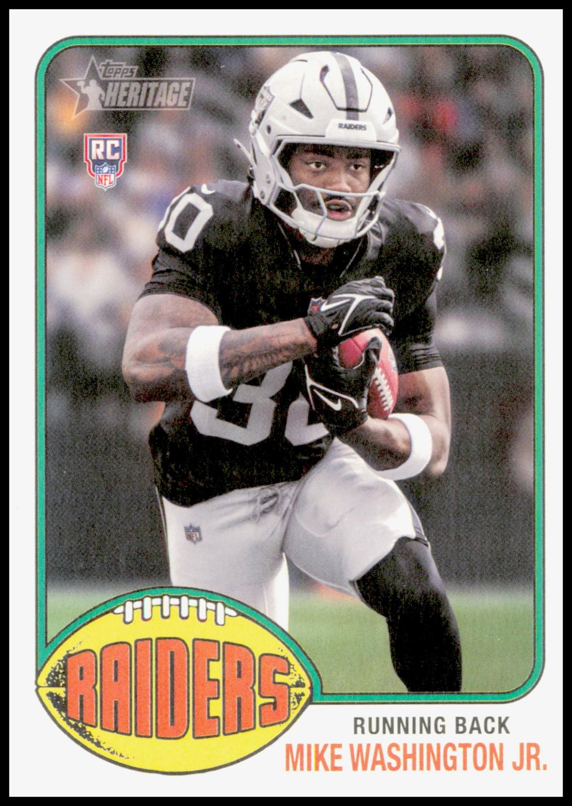 2026 Topps Heritage Mike Washington Jr. Card RC Las Vegas Raiders