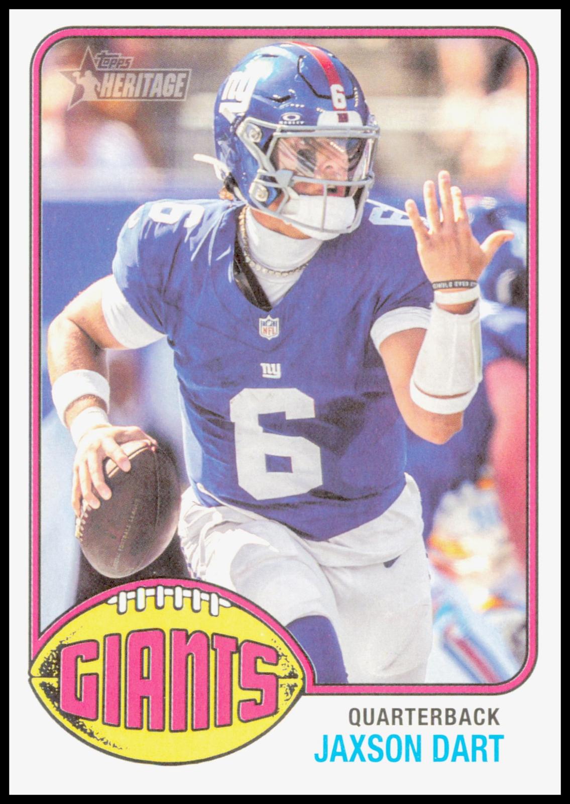 2026 Topps Heritage Jaxson Dart Card New York Giants