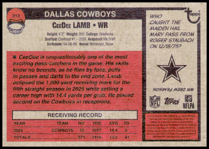 2026 Topps Heritage CeeDee Lamb Card Dallas Cowboys