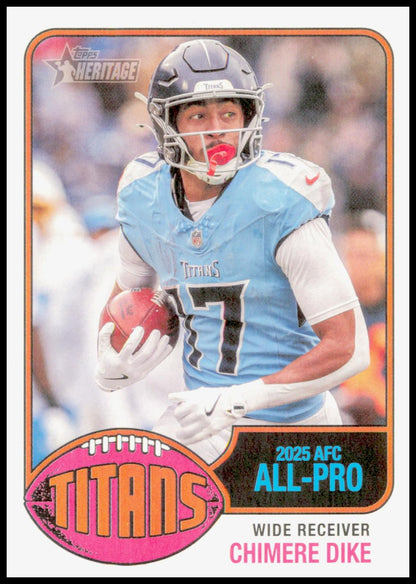 2026 Topps Heritage Chimere Dike Card Tennessee Titans