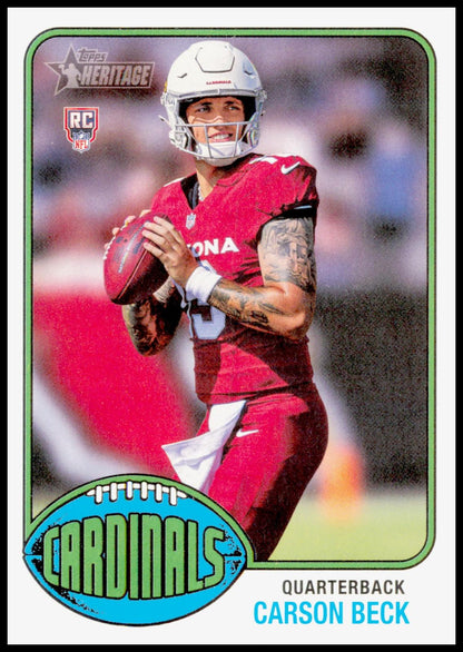 2026 Topps Heritage Carson Beck Card RC Arizona Cardinals