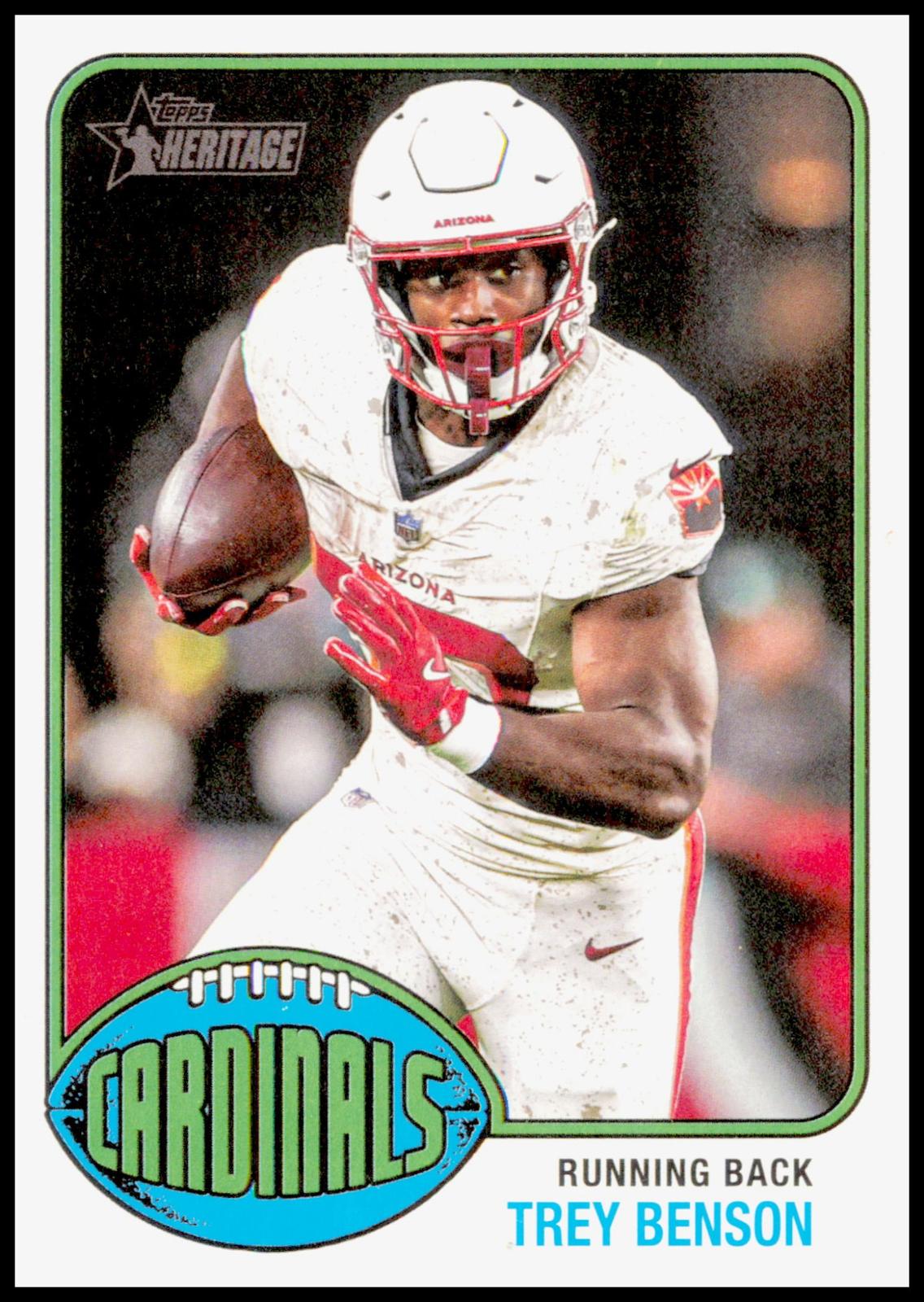2026 Topps Heritage Trey Benson Card Arizona Cardinals