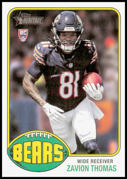 2026 Topps Heritage Zavion Thomas Card RC Chicago Bears