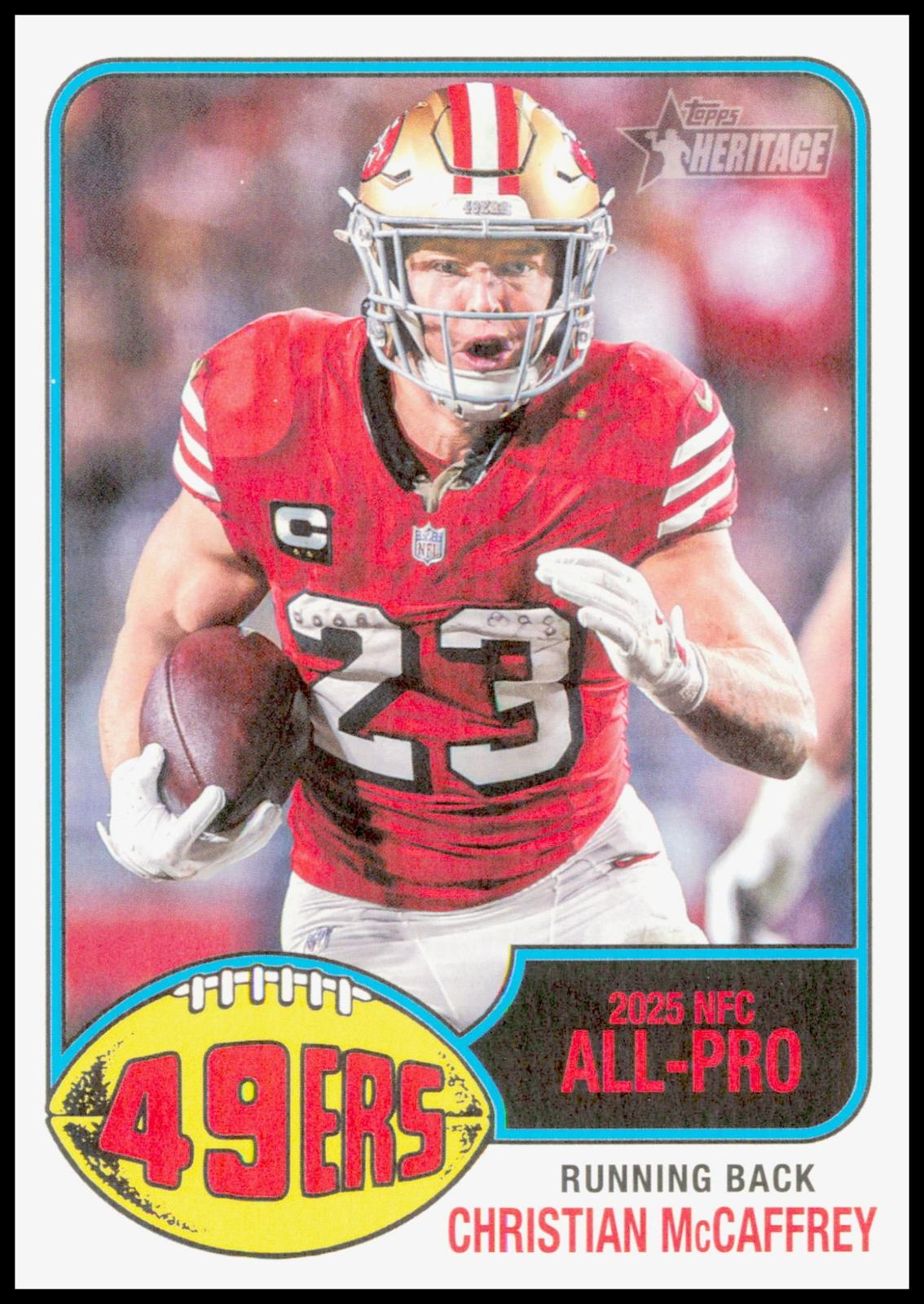 2026 Topps Heritage Christian McCaffrey Card San Francisco 49ers