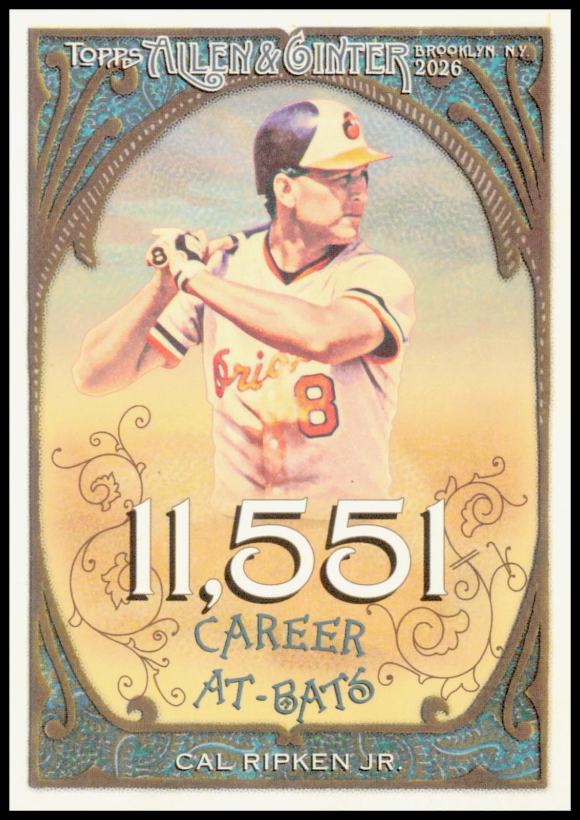 2026 Topps Allen & Ginter Cal Ripken Jr. Card Career 250 HOF Baltimore Orioles