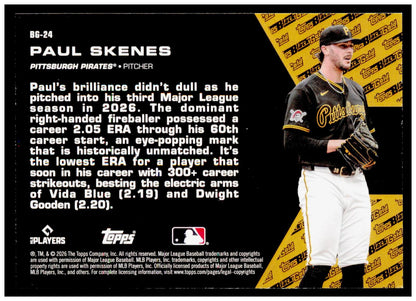 2026 Topps Update Paul Skenes Card Topps Black Gold Pittsburgh Pirates