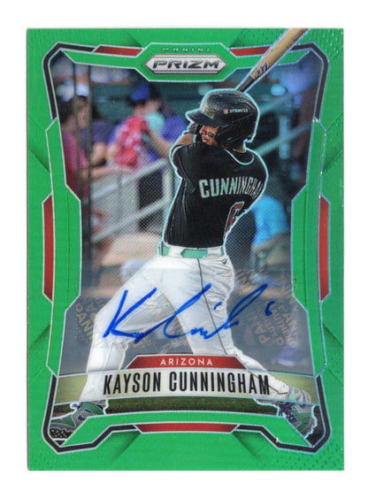 2026 Panini Prizm Baseball Kayson Cunningham Green Prizm Auto #68 Arizona SP