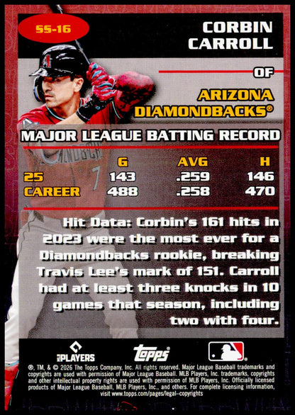 2026 Topps Update Corbin Carroll Card Stat Stars Arizona Diamondbacks