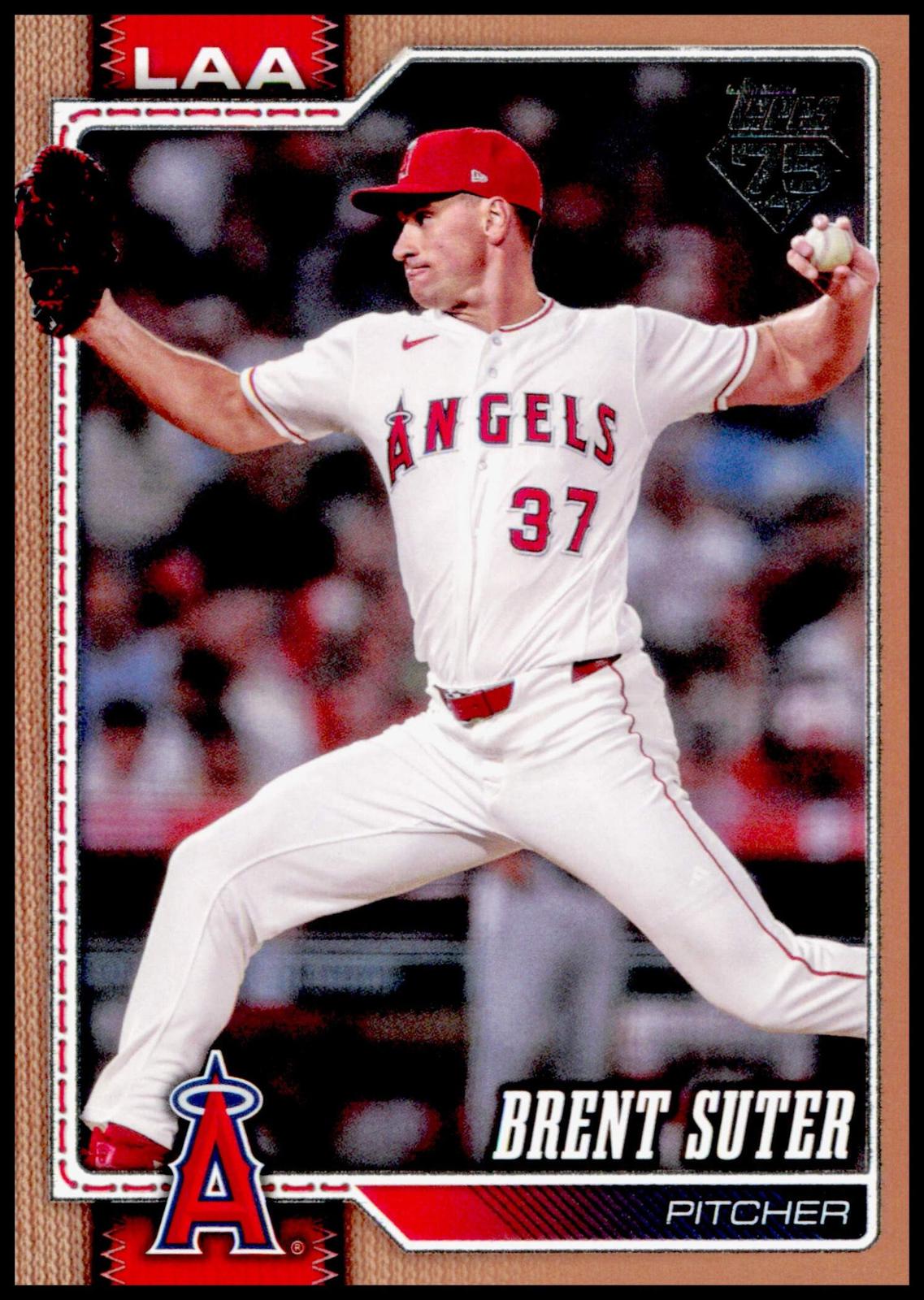 2026 Topps Update Brent Suter Card Gold SN Los Angeles Angels