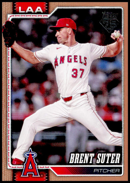 2026 Topps Update Brent Suter Card Gold SN Los Angeles Angels