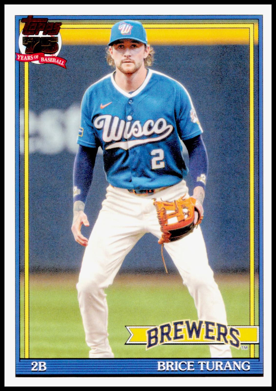 2026 Topps Update Brice Turang Card 1991 Topps Baseball 35th Anniversary Brewers