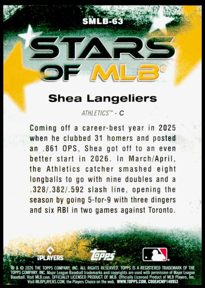 2026 Topps Update Shea Langeliers Card Stars of MLB Athletics