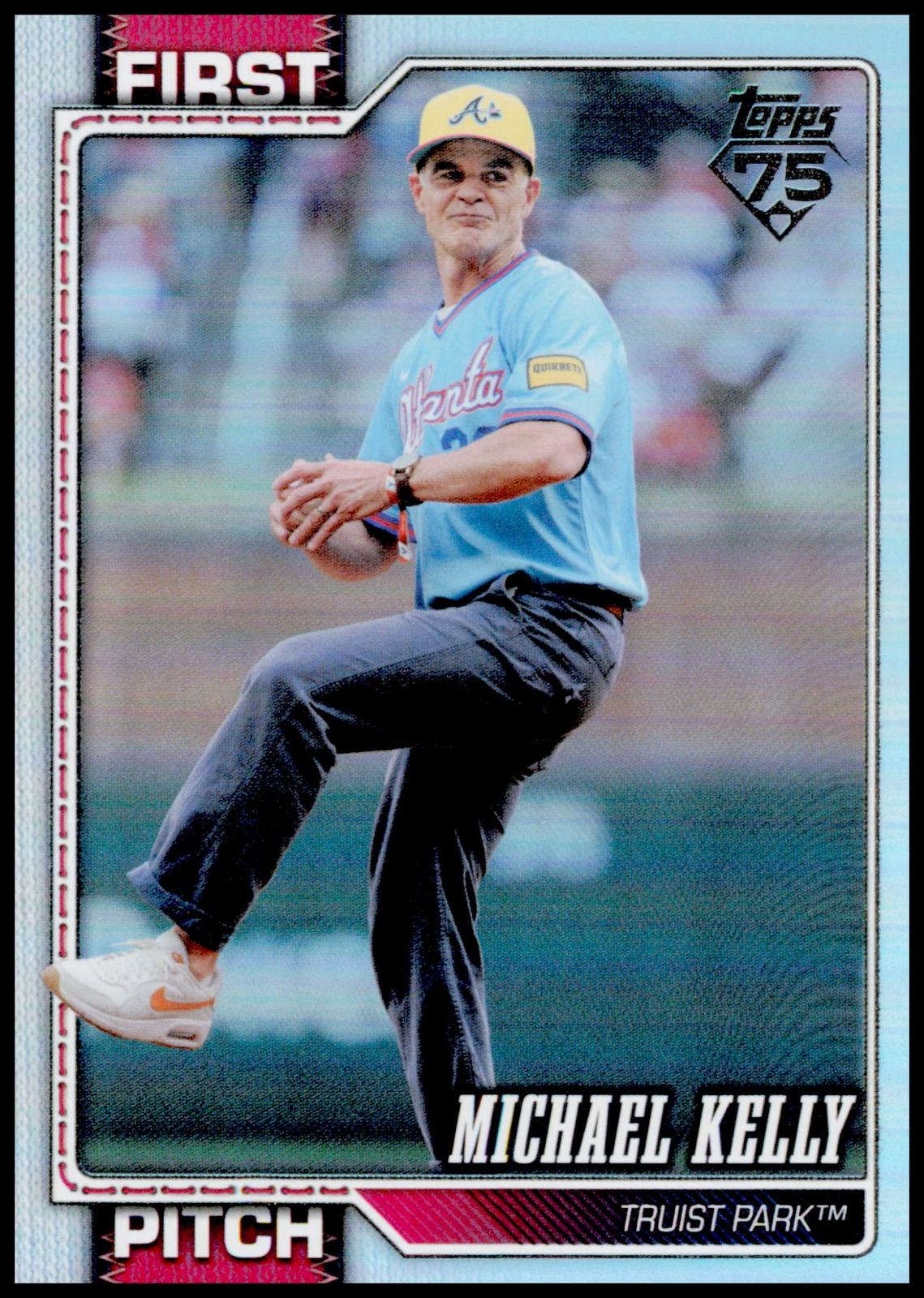 2026 Topps Update Michael Kelly Card First Pitch Atlanta Braves Rainbow Foil