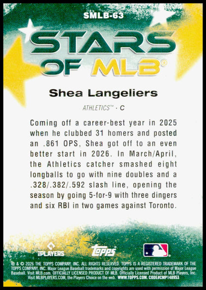 2026 Topps Update Shea Langeliers Card Stars of MLB Athletics