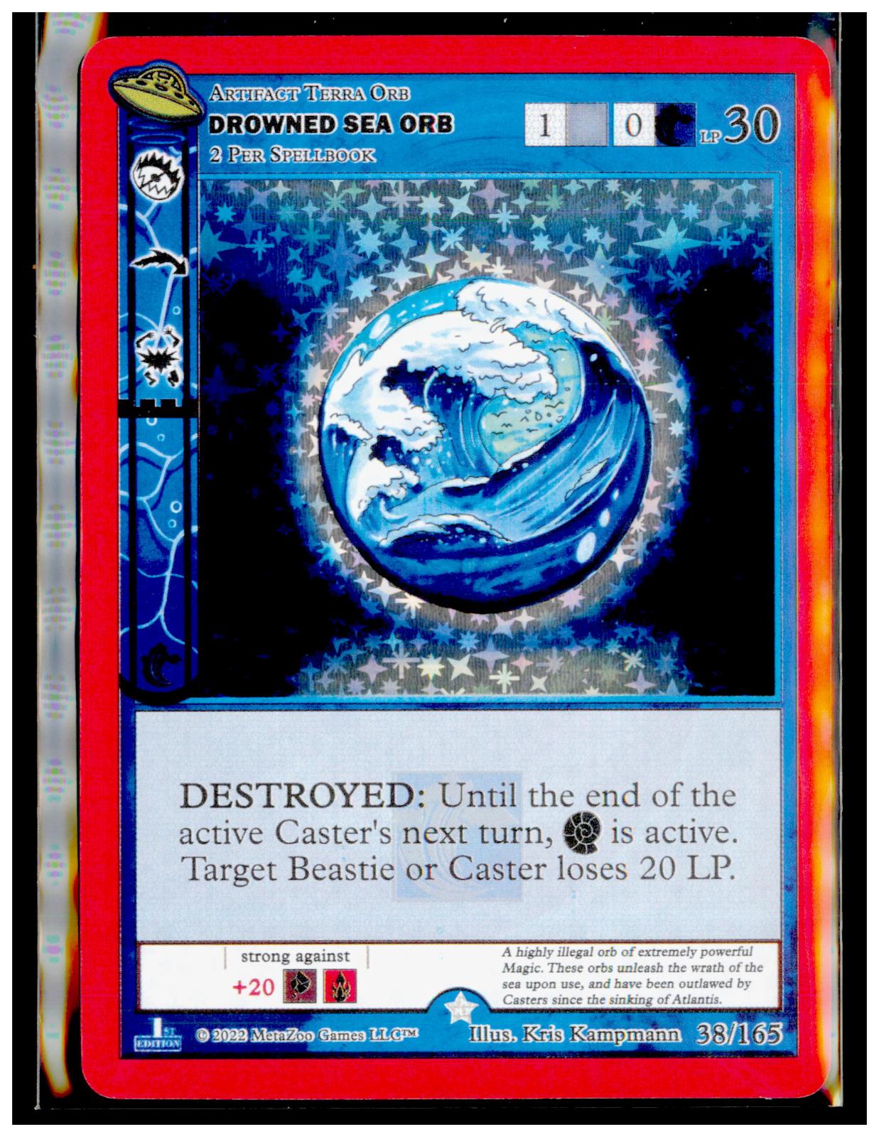 Drowned Sea Orb 038/165 Gold UFO First Edition MetaZoo Near Mint