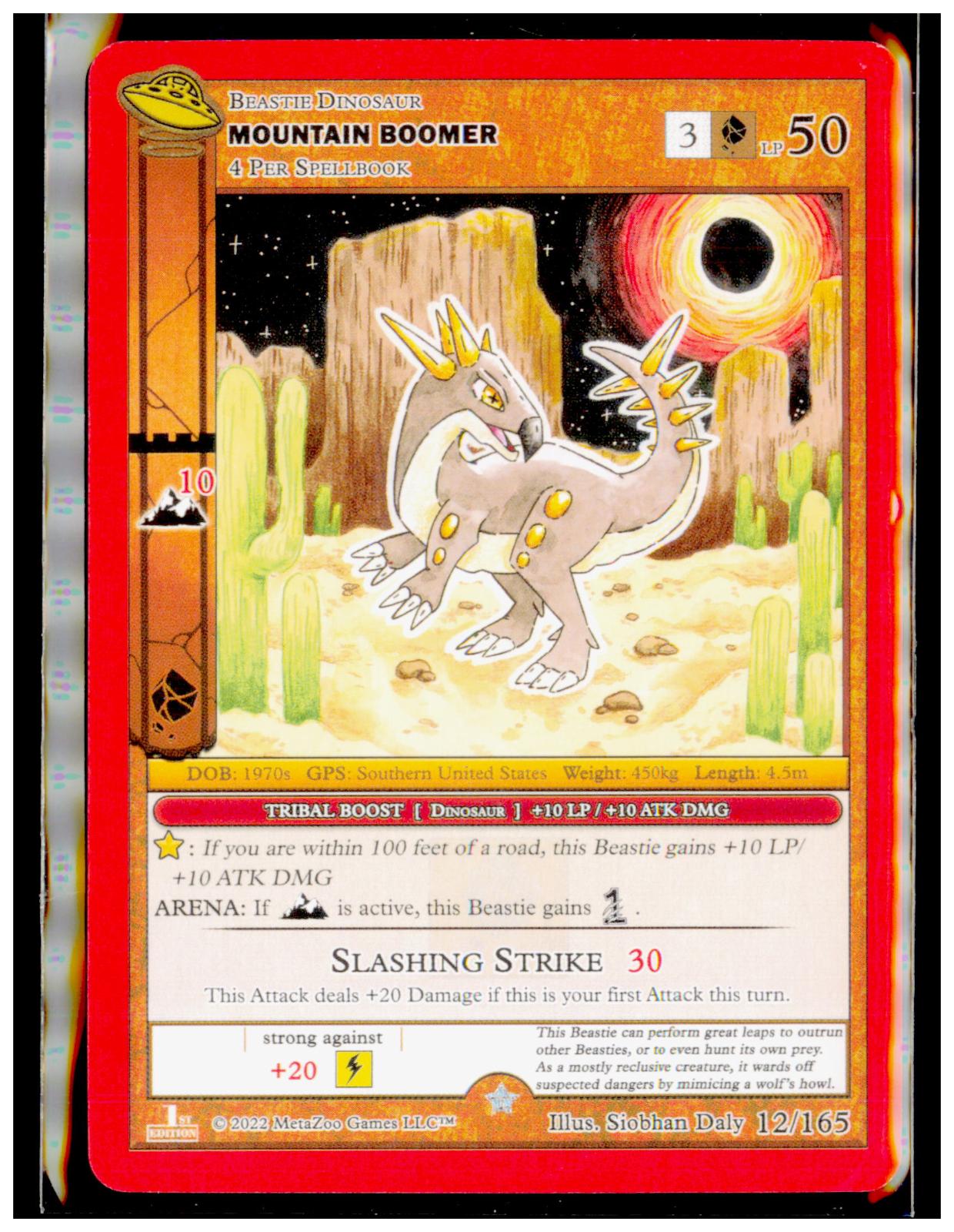 Mountain Boomer 012/165 Gold UFO First Edition MetaZoo Near Mint